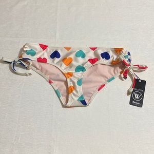 WILDFOX Women's Vintage Heart Prints Bikini Bottom Size L